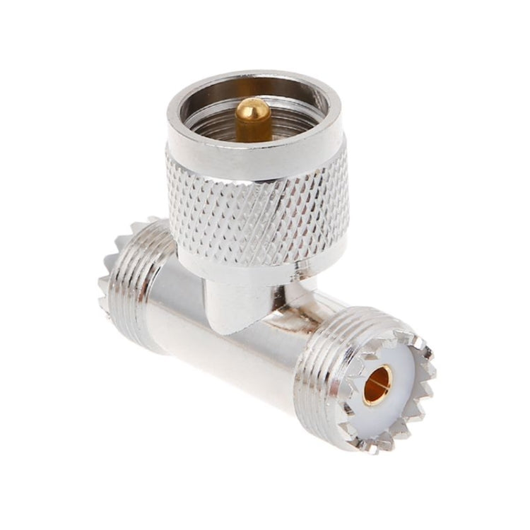 T-shape UHF Male PL259 To 2 UHF Female Adapter T-shape UHF Male PL259 To 2 UHF Female Adapter